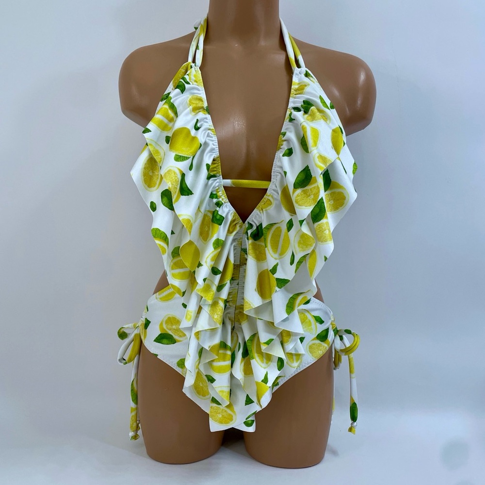 Lemon one piece low cut swimsuit